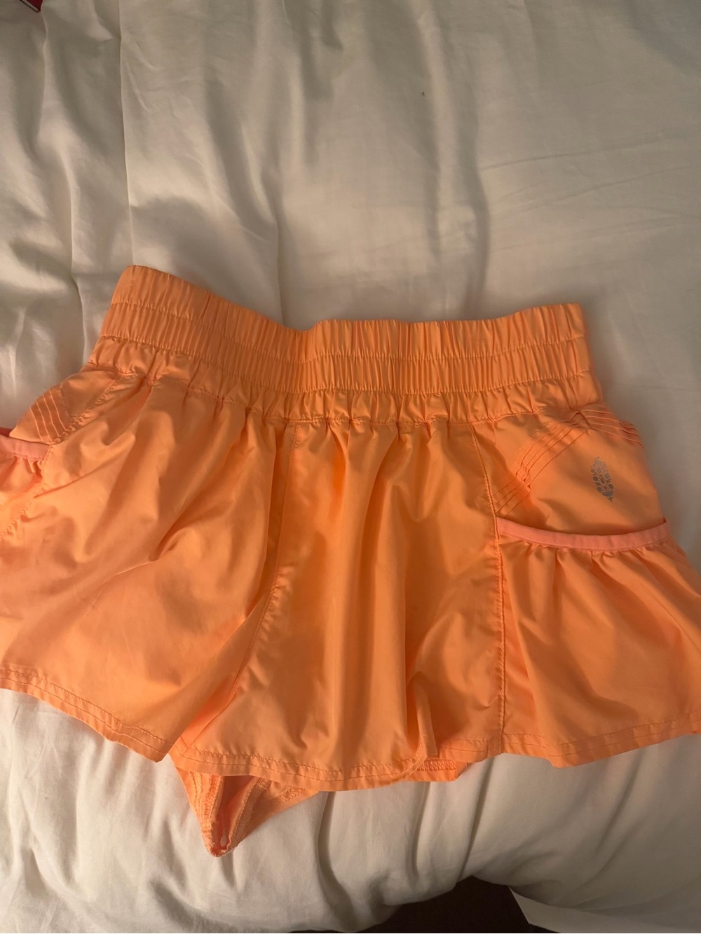 Free People Neon Peach Athletic Shorts